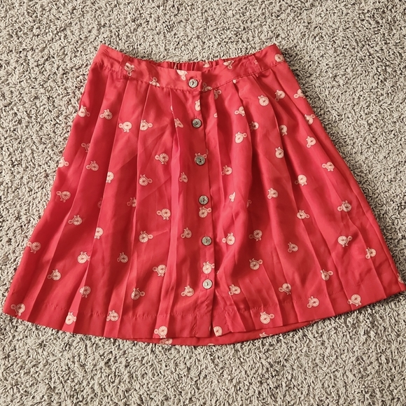 Skirt with button details and bicycle print - Picture 1 of 2